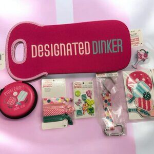 Pickleball Gift Set Pink Designated Dinker Wine Bag - 7 pieces New